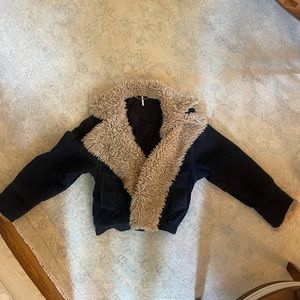 Free people vegan fur coat - dark navy